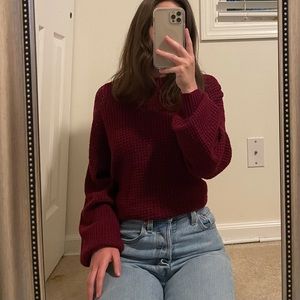 American Eagle Maroon Cloudspun Sweater